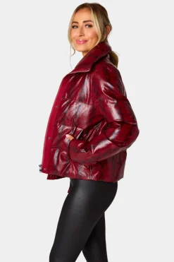 BuddyLove Clothing Label Outerwear*Addison Puffer Jacket - Red Snake