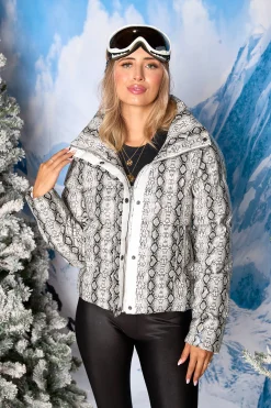BuddyLove Clothing Label Outerwear*Addison Puffer Jacket - White Snake