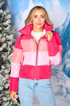 BuddyLove Clothing Label Outerwear*Addison Striped Puffer Jacket - Sprinkles