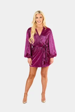 BuddyLove Clothing Label Long Sleeve Dresses | Party Dresses*Adeline Sequin Wrap Dress - Feelin Fine