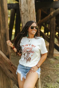 Wild Junkie Tops*Ain't My First Rodeo Cowgirl Graphic Tee