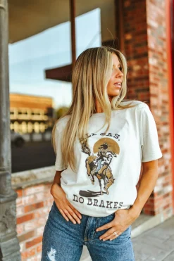 Wild Junkie Tops*All Gas No Brakes Graphic Tee