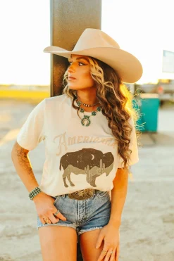 Wild Junkie Tops*Americana Wild West Graphic Tee