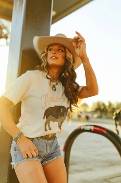 Wild Junkie Tops*Americana Wild West Graphic Tee
