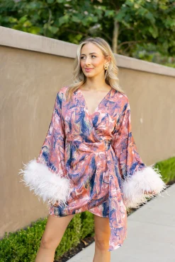BuddyLove Clothing Label Long Sleeve Dresses | Party Dresses*Anisa Feather Cuff Mini Dress - Mars