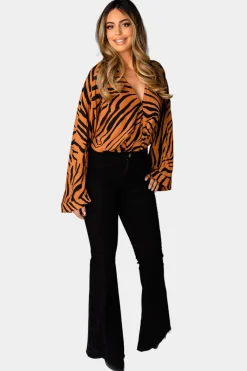 BuddyLove Clothing Label Tops*Ariana Kimono Sleeve Bodysuit - Mowgli