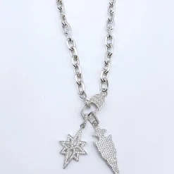 Treasure Jewels, Inc. Jewelry*Arrow Starburst Silver Necklace