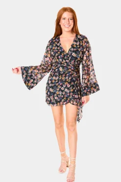 BuddyLove Clothing Label Long Sleeve Dresses | Party Dresses*Astrid Wrap Mini Dress - Over It