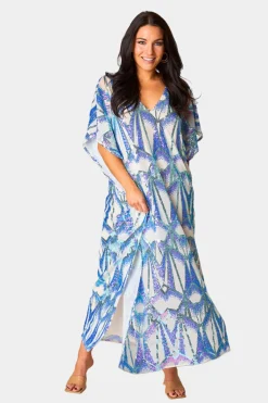 BuddyLove Clothing Label Short Sleeve Dresses | Party Dresses*Atlas Sequin Caftan Maxi Dress - Queen of The Sea
