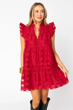 BuddyLove Clothing Label Sleeveless Dresses | Brunch Dresses*Aubrey Ruffle Shoulder Short Dress -