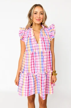 BuddyLove Clothing Label Sleeveless Dresses | Brunch Dresses*Aubrey Ruffle Shoulder Short Dress - Gelato