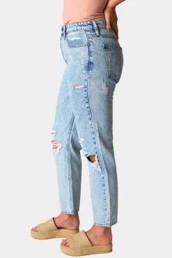 Hidden Bottoms*Bailey Distressed Boyfriend Jean - Vintage Wash
