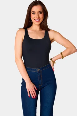 BuddyLove Clothing Label Tops*Basic B Scoop Neck Bodysuit - Panther