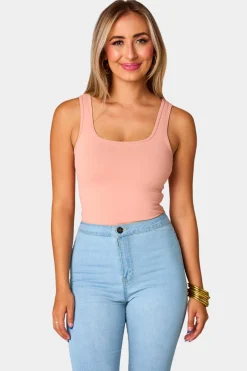 BuddyLove Clothing Label Tops*Basic B Scoop Neck Bodysuit - Blush