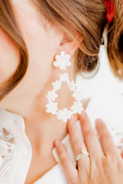 Shop LINNY CO Bride To Be Dresses*Bianca Earrings - White Shell