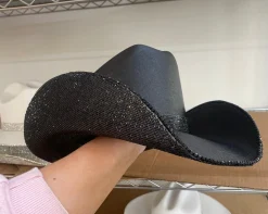 Rhinestone Cowgirl Hats*Blacked Out Square Style Hat- Underneath Only
