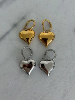 Chansuttpearls Jewelry*BUBBLE HEART EARRINGS