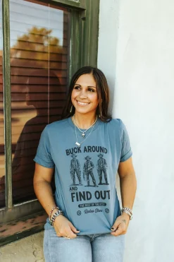 Wild Junkie Tops*Buck Around and Find Out Graphic Tee