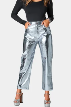 BuddyLove Clothing Label Bottoms | Party Dresses*BuddyLove Travolta High-Rise Metallic Pants -
