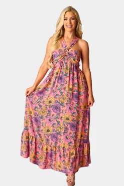BuddyLove Clothing Label Sleeveless Dresses | Vacation Dresses*Charlotte Halter Maxi Dress - Nectar