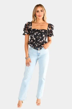 BuddyLove Clothing Label Tops*Chloe Bustier Top - Flower Basket