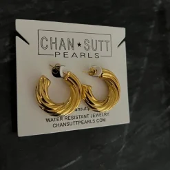 Chansuttpearls Jewelry*CHUNKY TWIST HOOPS