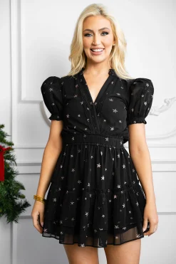 BuddyLove Clothing Label Short Sleeve Dresses | Wedding Guest*Clementine Elastic Waist Mini Dress - Comet