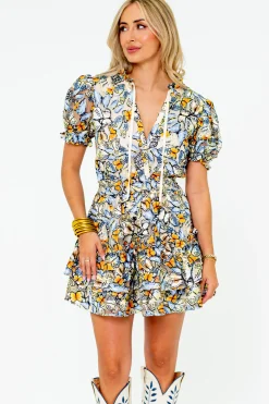 BuddyLove Clothing Label Short Sleeve Dresses | Wedding Guest*Clementine Elastic Waist Mini Dress - Meadow