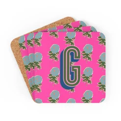 CB Studio Home & Gift*Coaster Set - Kyra Pink Monogrammed