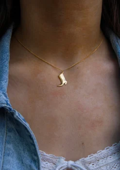 Idlewild Everyday Jewelry*Cowgirl Boot Necklace in Gold-Filled