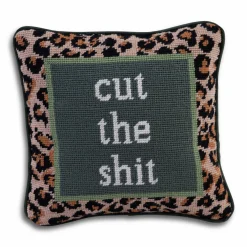 Furbish Studio Home & Gift*Cut The Shit Needlepoint Pillow