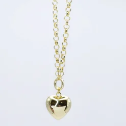 Treasure Jewels, Inc. Jewelry*Dainty Chain Puffy Heart Necklac