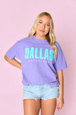 BuddyLove Clothing Label Tops*Dallas Graphic Tee - Violet