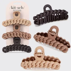 KITSCH Beauty*Eco-friendly Chain Claw Clip 3pc Set - Neutral