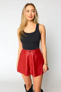 BuddyLove Clothing Label Bottoms*Emerson Vegan Leather Shorts -