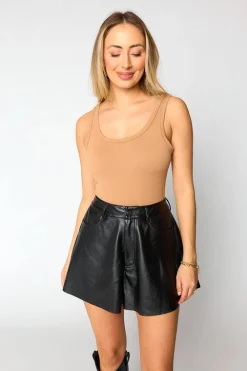BuddyLove Clothing Label Bottoms*Emerson Vegan Leather Shorts -