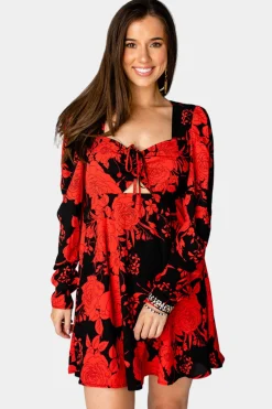 BuddyLove Clothing Label Long Sleeve Dresses | Brunch Dresses*Emi Mini Skater Dress - Dahlia