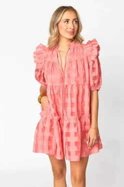 BuddyLove Clothing Label Short Sleeve Dresses | Brunch Dresses*Ensley Short Dress - Coral