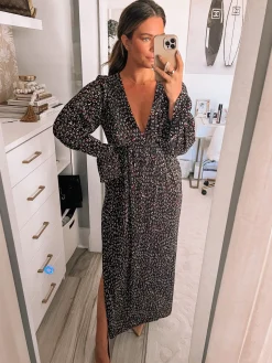 BuddyLove Clothing Label Wedding Guest | Bump Friendly*Evie Long Sleeve Maxi Dress - Gemstone