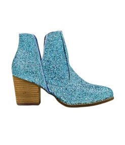Naughty Monkey Shoes*Fiera Glitter Booties in Blue