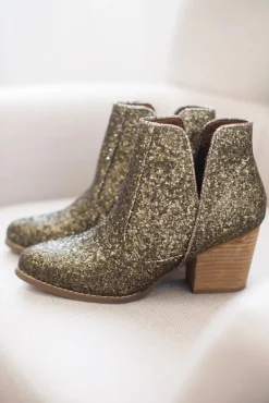 Naughty Monkey Shoes*Fiera Glitter Booties in Bronze