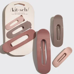 KITSCH Beauty | Home & Gift*Flat Lay Claw Clip 3pc Flat- Terracotta
