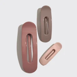 KITSCH Beauty | Home & Gift*Flat Lay Claw Clip 3pc Flat- Terracotta