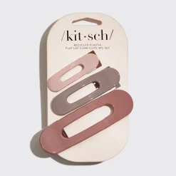 KITSCH Beauty | Home & Gift*Flat Lay Claw Clip 3pc Flat- Terracotta