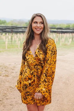 BuddyLove Clothing Label Long Sleeve Dresses | Party Dresses*Gabriella Cocktail Dress - Tortoiseshell