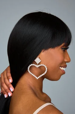 Treasure Jewels Jewelry*Glam Heart Earrings - Gold