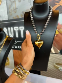 Chansuttpearls Jewelry*GLAM HEART NECKLACE