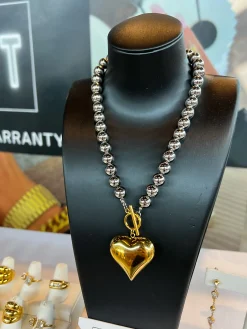 Chansuttpearls Jewelry*GLAM HEART NECKLACE