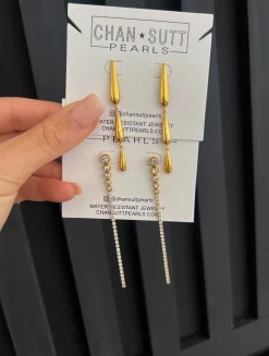 Chansuttpearls Jewelry*GOLD JORDAN EARRINGS