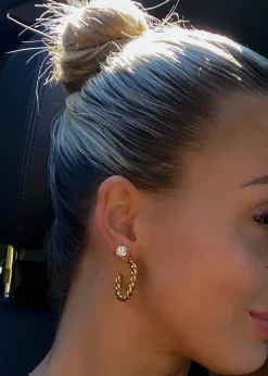 Chansuttpearls Jewelry*GOLD MEDIUM TWIST HOOPS